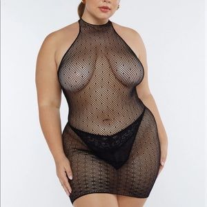 Black Net Dress Set